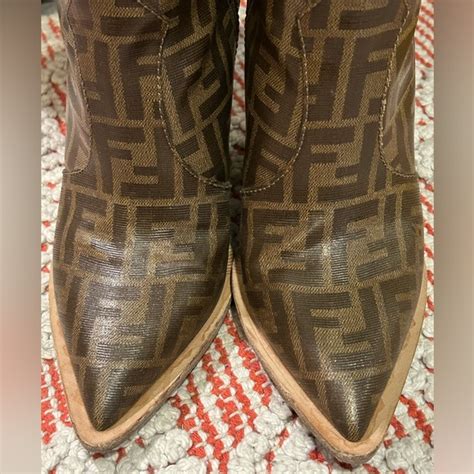 fendi cutwalk western boots|Fendi Cutwalk Zucca FF Logo Western Boots .